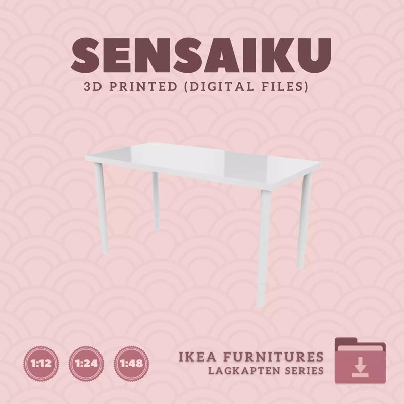 3 LAGKAPTEN  OLOV Desk 25 In h for Dollhouse - IKEA - 3D Print