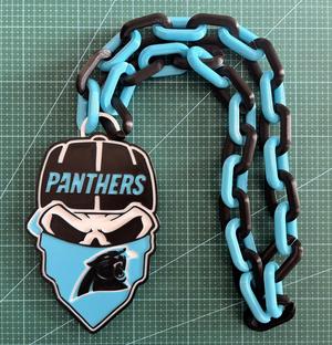 CAROLINA PANTHERS NFL SKULL CHAIN