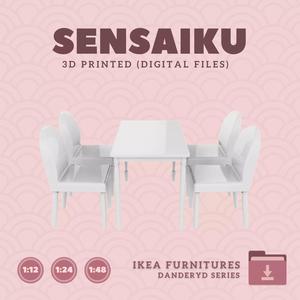 4 DANDERYD Table with Bench for Dollhouse - IKEA - 3D Print