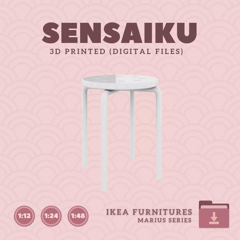 35 MARIUS Stool for Miniature Dollhouse - IKEA - 3D Print
