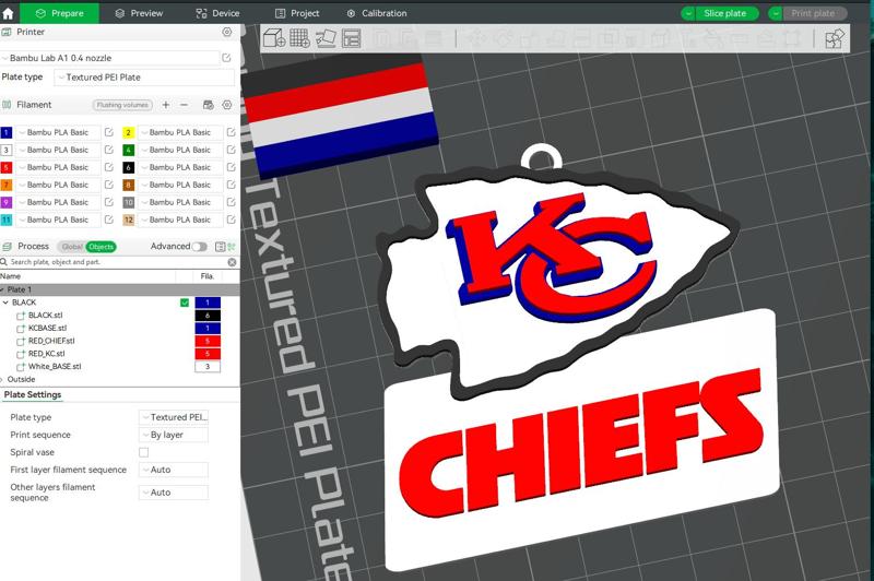 NFL Kansas City Chiefs Keychan Shield Printable and Renderable