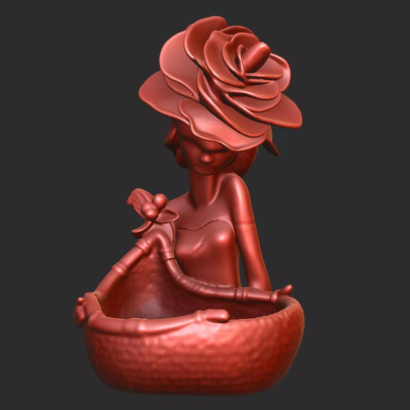 Zart Lady with Basket Showpiece