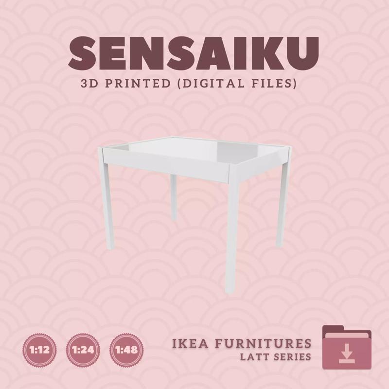 1 LATT Childrens Table for Miniature Dollhouse - IKEA - 3D Print