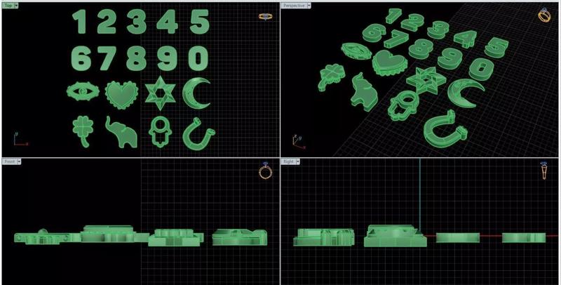 Charms Numeric Plain Collection 3D print model