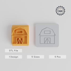 Barn Stamp Tile Set, 5 Motif Sizes, Perfect for Clay, Cookies & Fondant