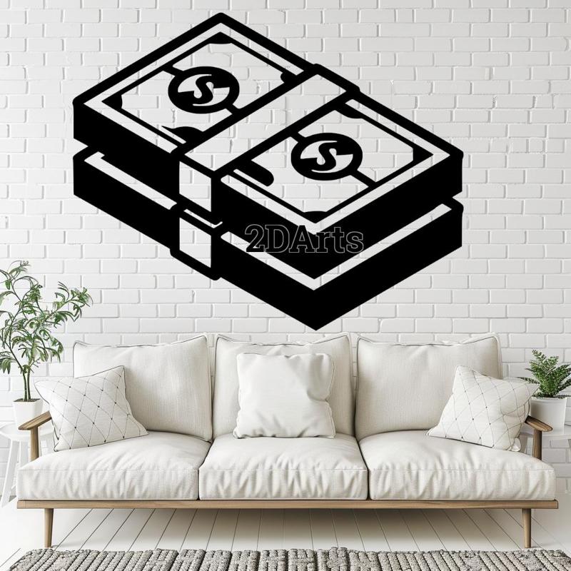 Banknotes 2D Wall Art/Window Art - Digital STL & SVG Files for 3D Printing and Laser Cutting