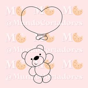 TEDDY VALENTINE CUTTER AND STAMP - BEAR LOVE CUTTER COOKIES