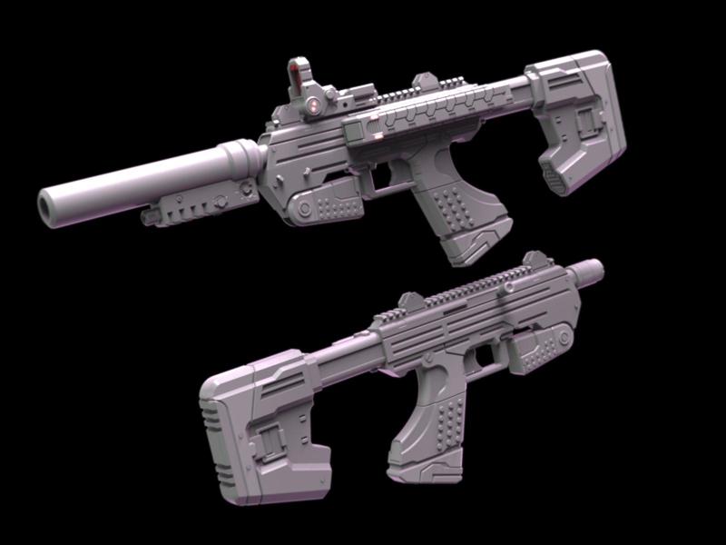 Halo 3 / ODST M7 SMG W/ LED's Collapsible Stock, Foregrip, and Magazine