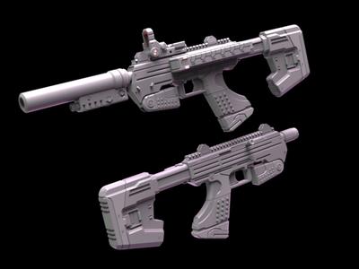 Halo 3 / ODST M7 SMG W/ LED's Collapsible Stock, Foregrip, and Magazine