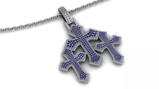 Cross Hiphop Pendent 3d Model Printable