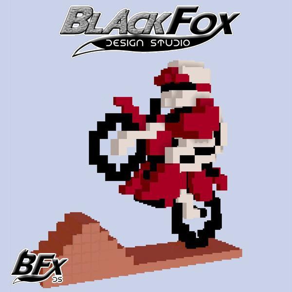 Excitebike Voxel Art