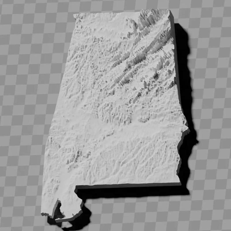 Alabama USA terrain relief maps collection