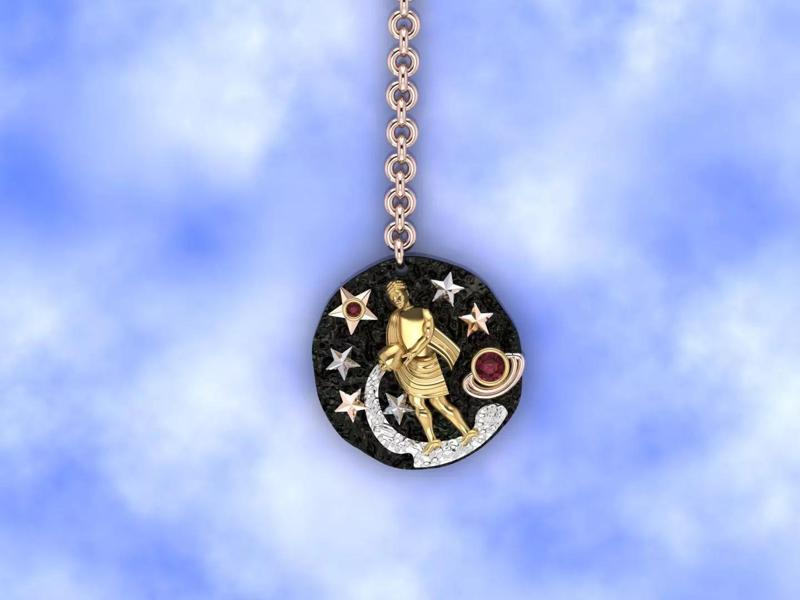 Aquarius Zodiac Coin Necklace