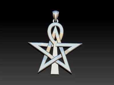 ANKH ANSATA PENTAGRAM pendant