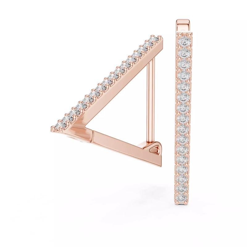 Triangular Diamond Hoops Earrings 3dm stl renders animation