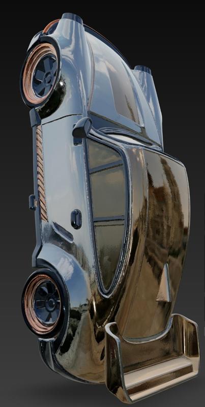 Retro Car Phone Holder - Stylized 3D