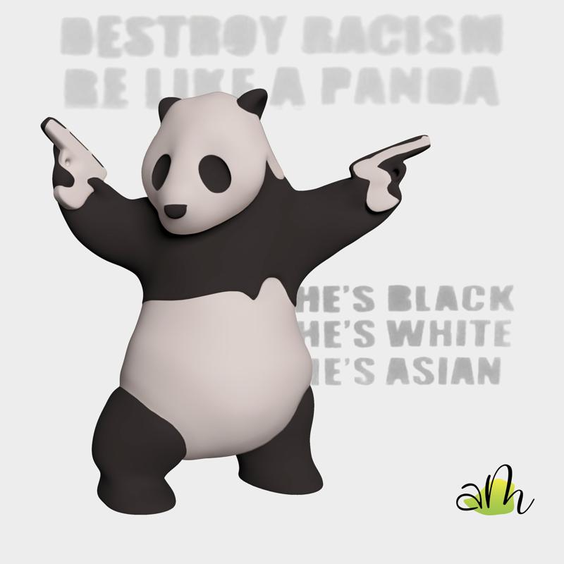 Banksy - Destroy Racism (Be like a Panda)