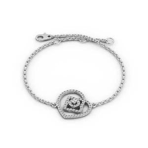 stl file silver bracelet with heart and diamonds