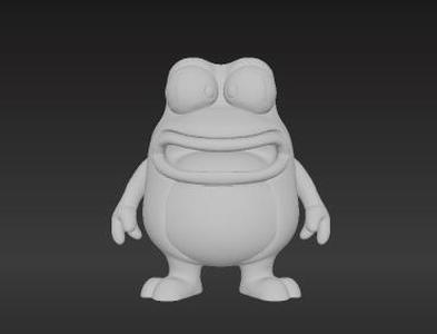 Joyful Blue Amphibian Collectible Figurine STL - Iconic Cartoon Character 3D Print Model