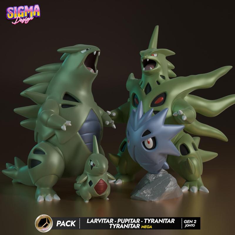 pack - larvitar pupitar pupitar tyranitar Mega Tyranitar