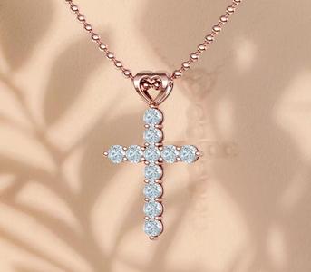 Bespoke Cross 3mm Diamonds  1Ct total weight 3dmodel