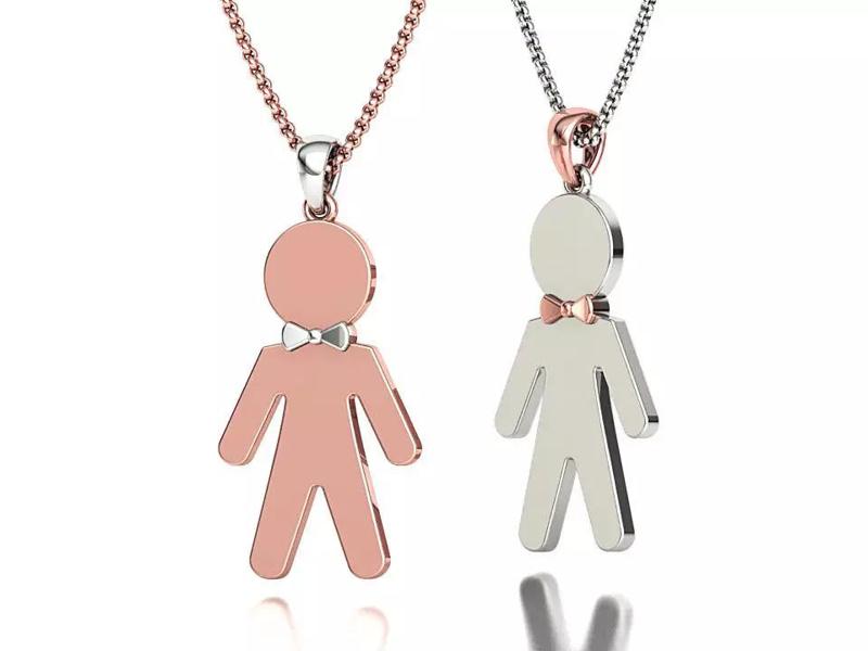 Boy Pendant Id Necklace Children Name Pendant Necklace
