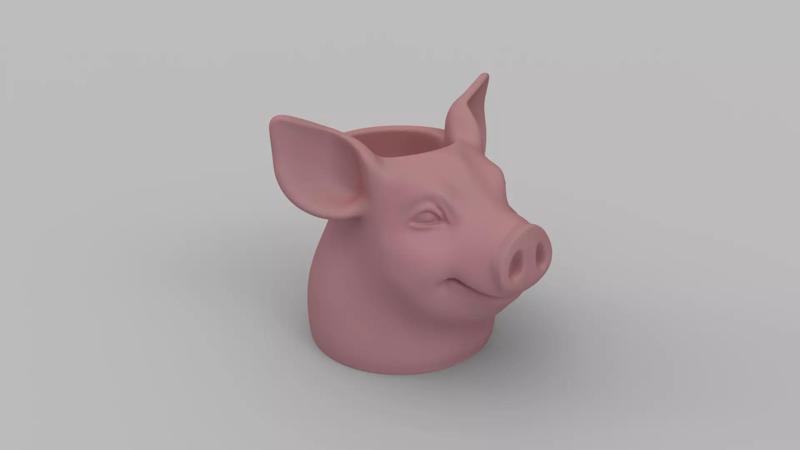 Pig Head Pot