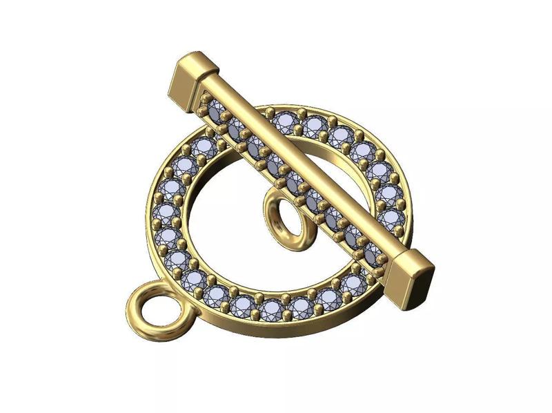 Diamond flat wire toggle clasp