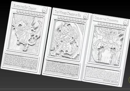 Egyptian God Cards Yu-Gi-Oh 3D print model English version