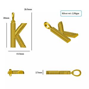 K Pendant gold plated letter