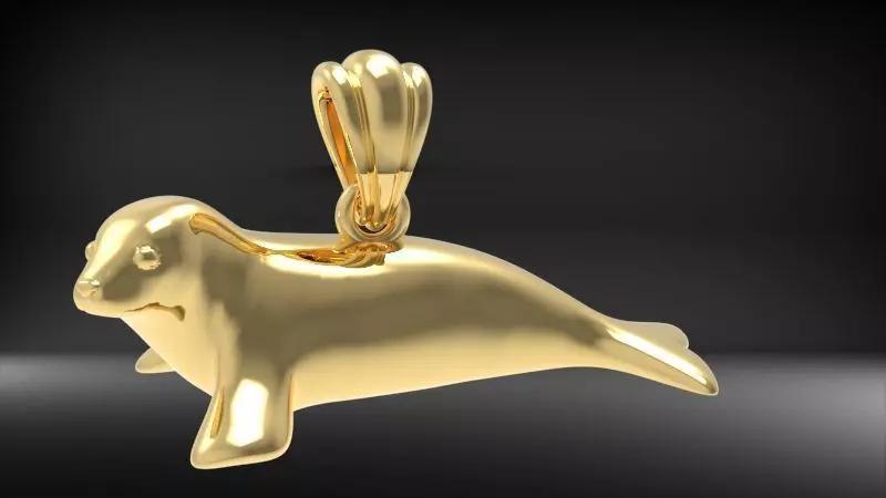 Seal 3D Pendant Charm Bracelet Necklace Jewelry