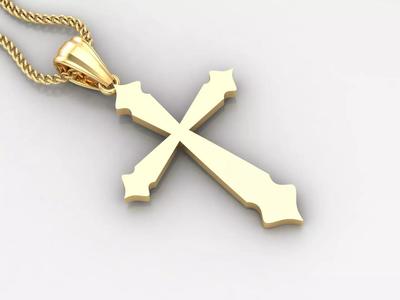 Light Gold 18K Cross Pendant 2CP012