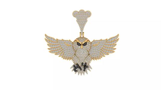 Majestic Iced-Out Owl Diamond Pendant