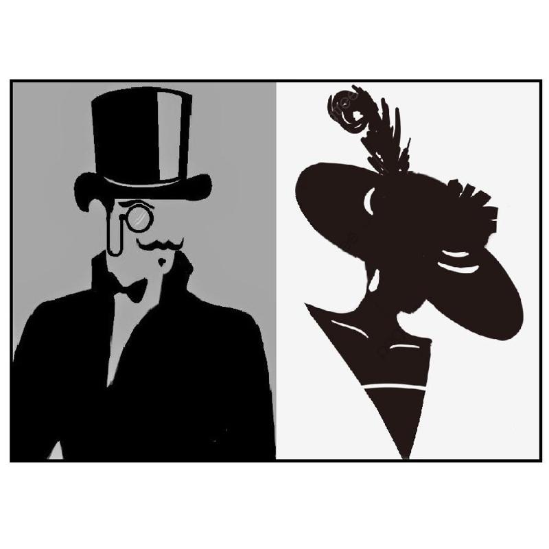 Lady Gentleman sign bathroom divider or dressing room Arsene Lupin