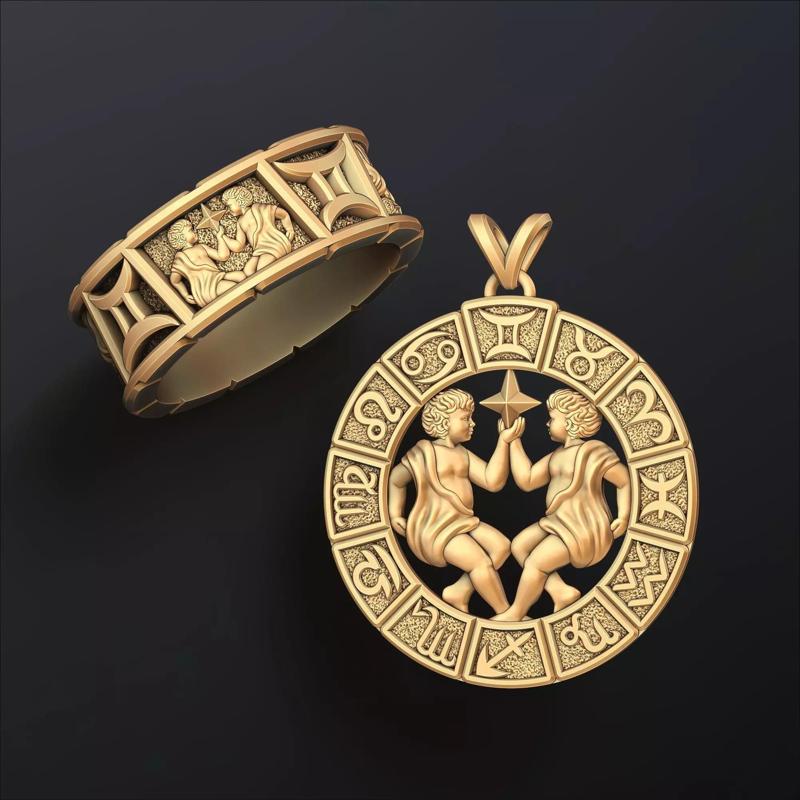 Horoscope Gemini Ring Pendant v2 Collection