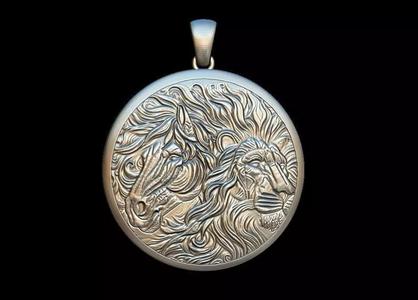 Horse and Lion Duo  Pendant