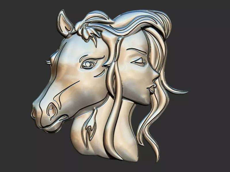 Horse and Woman Pendant