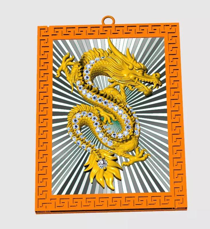 Dragon china style pendant Reliefs 24