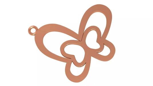 Plain  Gold Butterfly Charm Necklace Pendant