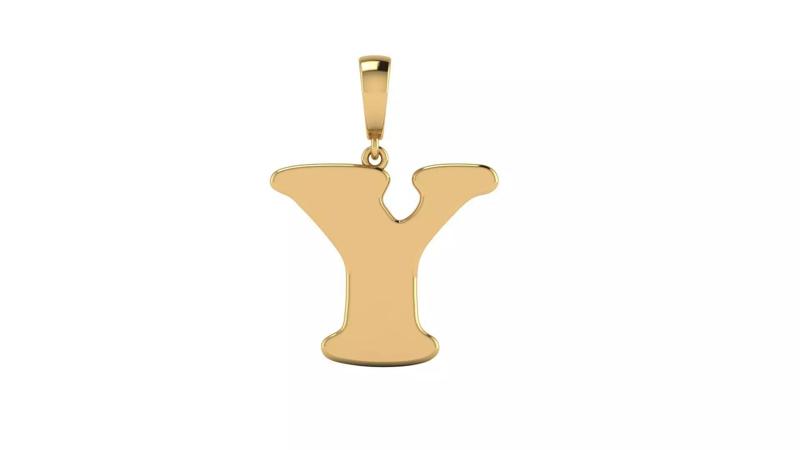 Pendant Alphabet Letter Y 15 mm Cooper Black
