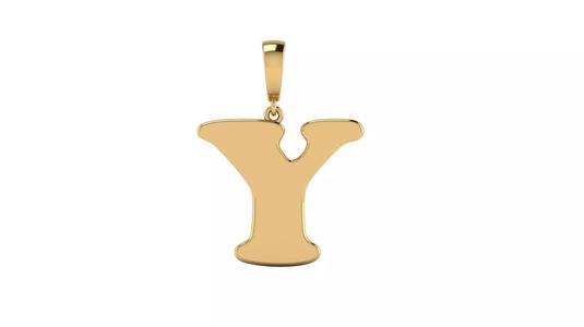 Pendant Alphabet Letter Y 15 mm Cooper Black