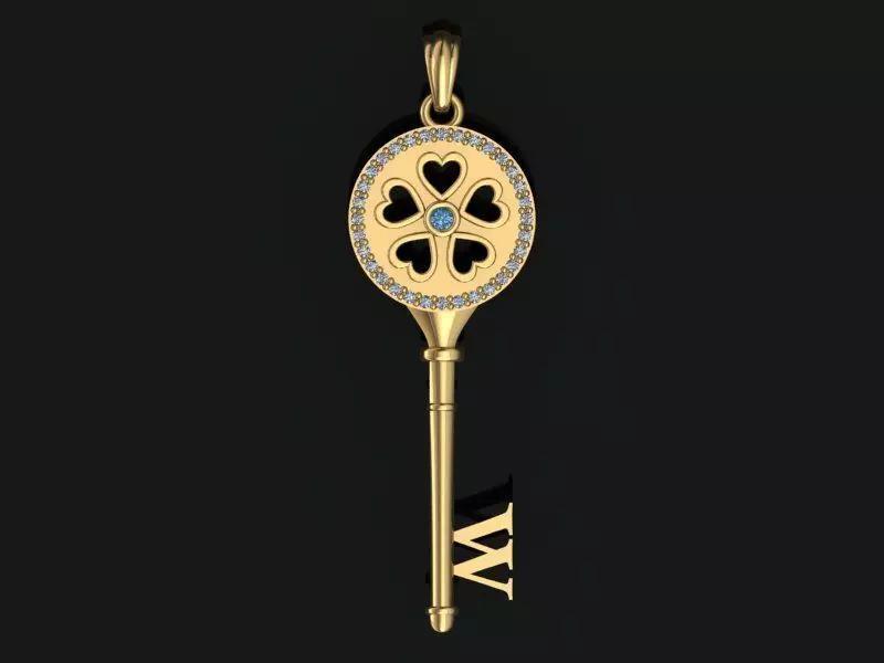Key pendant letter W