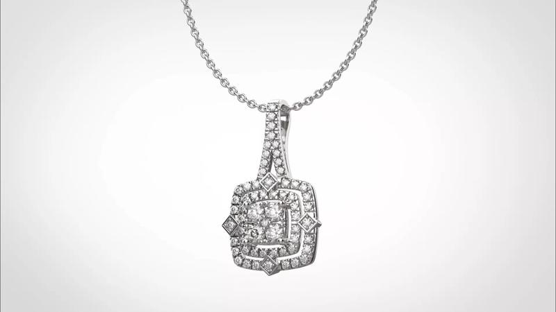 PE08 Classic Solitaire Pendant half ct CAD STL 18K  3g