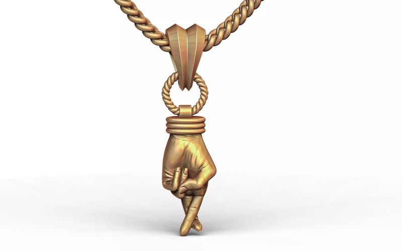 Fingers Crossed  Hand Pendant
