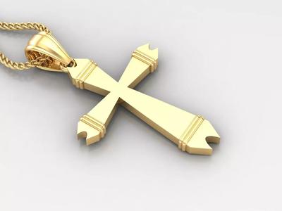 Light Gold 18K Cross Pendant 2CP089