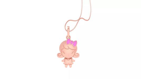 Barbie Light Weight Kids Pendant Necklace Charms 3dm stl obj