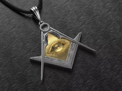Jewelry Pendant with Eye Masonic Symbol 0319 Stl 3dm Fbx