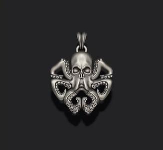 Skull octopus pendant