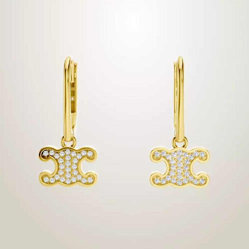 Celine Triomphe Rhinestone Earrings