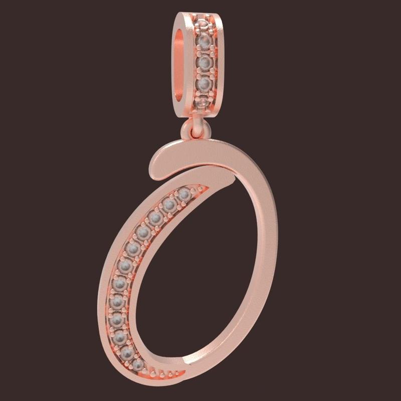 INITIAL "O" DIAMOND PENDANT